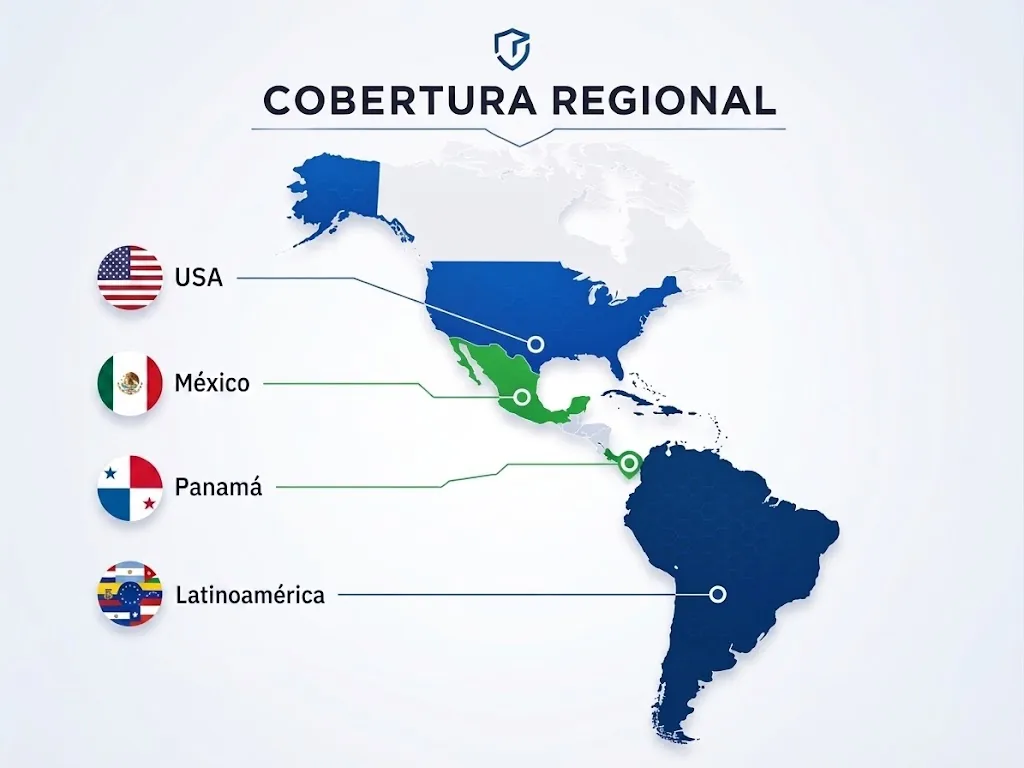 Cobertura regional de Poliutech en USA, México, Panamá y Latinoamérica